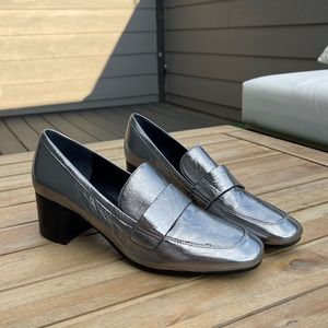 BNWT Marc Fischer Ballet Flat Mary Jane Silver Heels